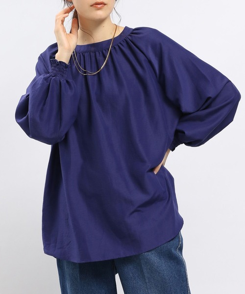 GLOBAL WORK Smile Seed Store（グローバルワーク スマイルシードストア）の「ボリュームスリーブブラウス長袖/989458（シャツ/ブラウス・レディース・グレー系その他2/ブルー系その他6/ブラック/チェック/チャコール/グレー系その他・X-LARGE/SMALL/MEDIUM/LARGE）」の6枚目の写真