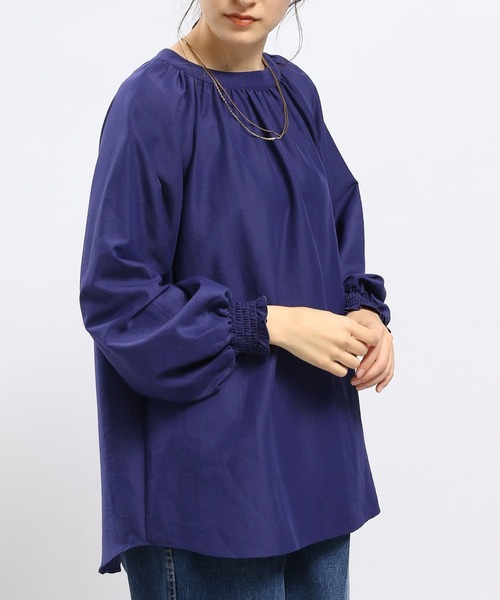 GLOBAL WORK Smile Seed Store（グローバルワーク スマイルシードストア）の「ボリュームスリーブブラウス長袖/989458（シャツ/ブラウス・レディース・グレー系その他2/ブルー系その他6/ブラック/チェック/チャコール/グレー系その他・X-LARGE/SMALL/MEDIUM/LARGE）」の20枚目の写真