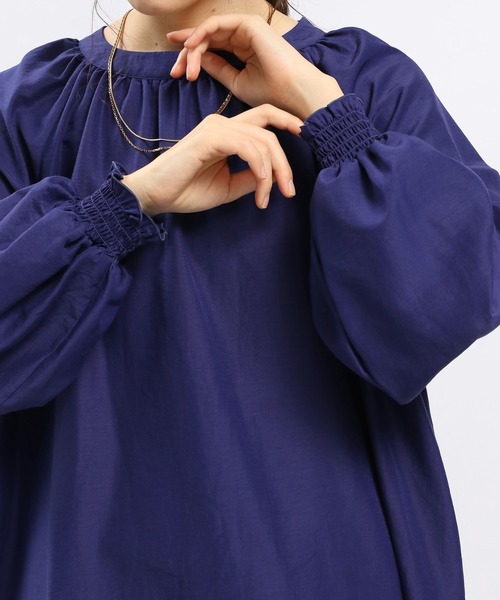 GLOBAL WORK Smile Seed Store（グローバルワーク スマイルシードストア）の「ボリュームスリーブブラウス長袖/989458（シャツ/ブラウス・レディース・グレー系その他2/ブルー系その他6/ブラック/チェック/チャコール/グレー系その他・X-LARGE/SMALL/MEDIUM/LARGE）」の21枚目の写真