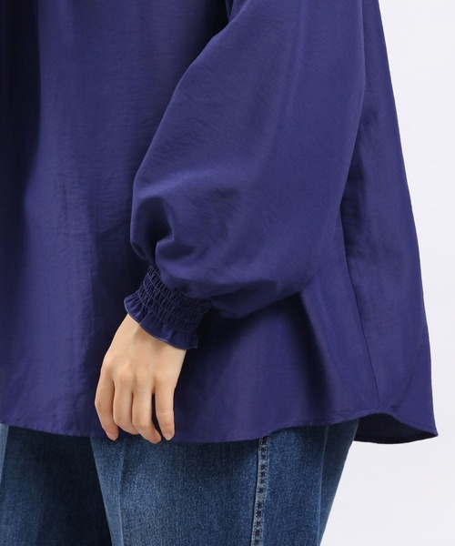 GLOBAL WORK Smile Seed Store（グローバルワーク スマイルシードストア）の「ボリュームスリーブブラウス長袖/989458（シャツ/ブラウス・レディース・グレー系その他2/ブルー系その他6/ブラック/チェック/チャコール/グレー系その他・X-LARGE/SMALL/MEDIUM/LARGE）」の22枚目の写真