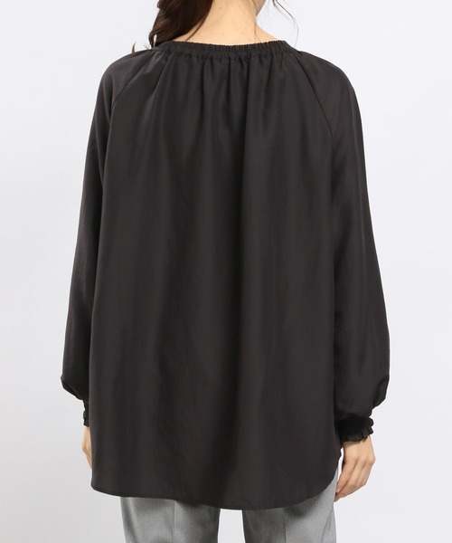 GLOBAL WORK Smile Seed Store（グローバルワーク スマイルシードストア）の「ボリュームスリーブブラウス長袖/989458（シャツ/ブラウス・レディース・グレー系その他2/ブルー系その他6/ブラック/チェック/チャコール/グレー系その他・X-LARGE/SMALL/MEDIUM/LARGE）」の13枚目の写真