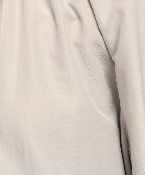 GLOBAL WORK Smile Seed Store（グローバルワーク スマイルシードストア）の「ボリュームスリーブブラウス長袖/989458（シャツ/ブラウス・レディース・グレー系その他2/ブルー系その他6/ブラック/チェック/チャコール/グレー系その他・X-LARGE/SMALL/MEDIUM/LARGE）」の8枚目の写真