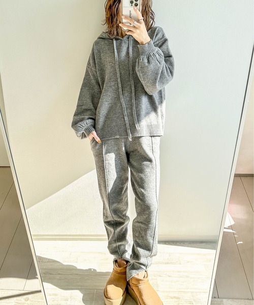 AMELY（エミリー）の「《mayoさんコラボ》ニットスリットパンツ（その他パンツ・レディース・グレー/モカ/ブラック・M/L）」の8枚目の写真