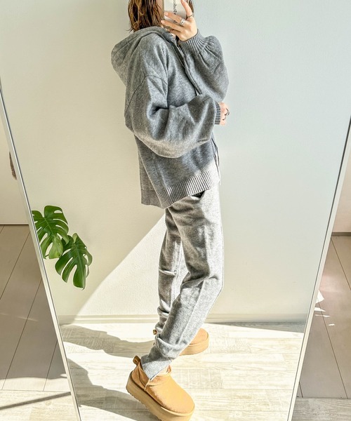 AMELY（エミリー）の「《mayoさんコラボ》ニットスリットパンツ（その他パンツ・レディース・グレー/モカ/ブラック・M/L）」の9枚目の写真