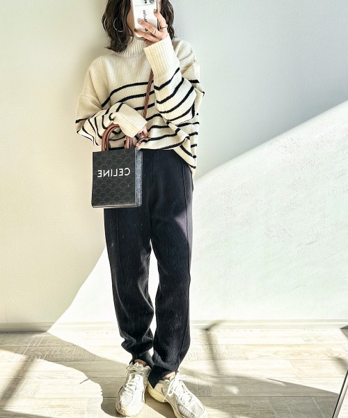 AMELY（エミリー）の「《mayoさんコラボ》ニットスリットパンツ（その他パンツ・レディース・グレー/モカ/ブラック・M/L）」の7枚目の写真