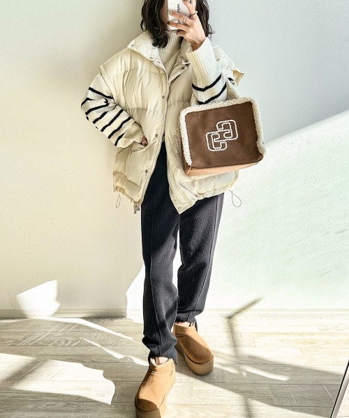AMELY（エミリー）の「《mayoさんコラボ》ニットスリットパンツ（その他パンツ・レディース・グレー/モカ/ブラック・M/L）」の6枚目の写真