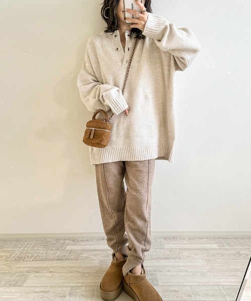 AMELY（エミリー）の「《mayoさんコラボ》ニットスリットパンツ（その他パンツ・レディース・グレー/モカ/ブラック・M/L）」の13枚目の写真