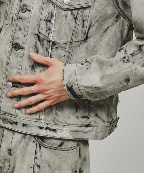 tk.TAKEO KIKUCHI(ティーケータケオキクチ)の「◆ハードブリーチ&ダメージデニム ブルゾン(デニムジャケット・メンズ・グレー系3/ブルー系3・02/03)」の7枚目の写真