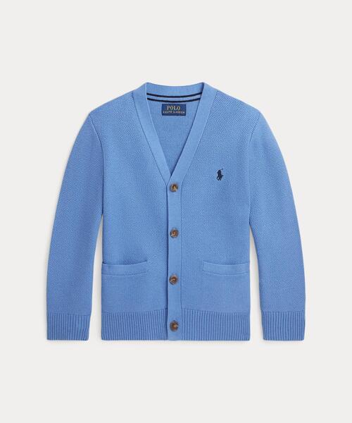 メッシュニット コットン Vネック カーディガン