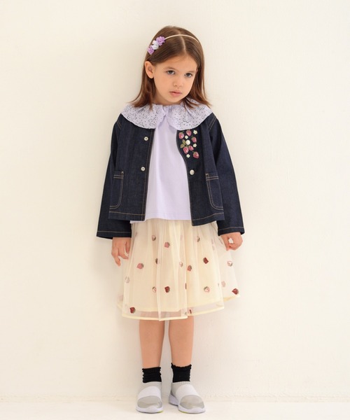 HAKKA KIDS（ハッカキッズ）の「いちご刺繍スカート（スカート・キッズ・キナリ・110cm/100cm/120cm/130cm）」の4枚目の写真