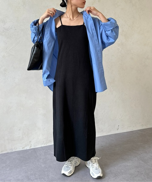 CPCM(シーピーシーエム)の「カップ付きWストラップキャミワンピース(ワンピース・レディース・ブルー系その他/キナリ/チャコールグレー/ブラック・FREE)」の5枚目の写真