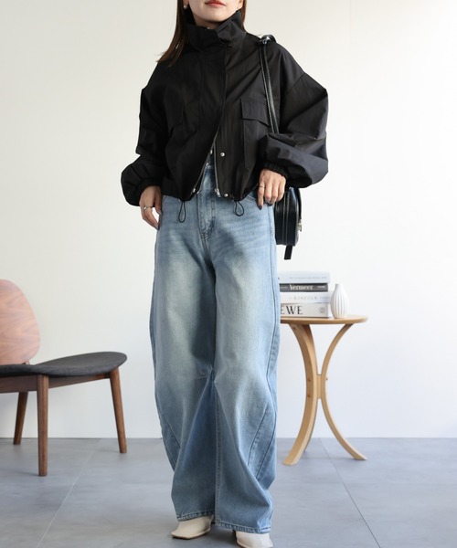 PRADA 22SS レザーショートブルゾン セール】Synthetic leather short blouson / 合成皮革ショート丈