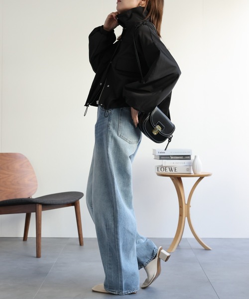 美品 近年 Sov ナイロンジャケット バックフリルショートブルゾン クロップド Sov. / バックフリルショートブルゾン OUTERS Night STORE