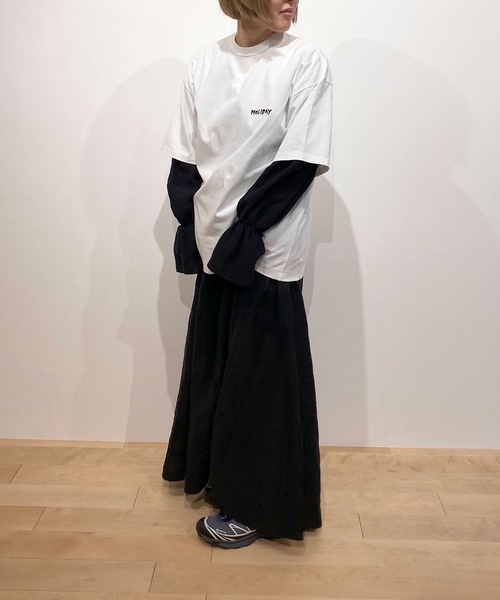 HOLIDAY（ホリデイ）の「LINEN BIG COLLAR LONG DRESS リネンビッグカラーロングドレス（ワンピース・レディース・ブラック・ONE SIZE）」の10枚目の写真