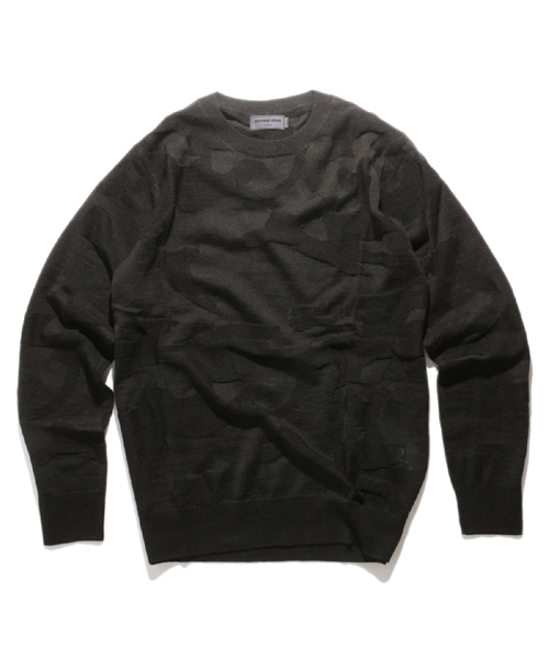 Denime（ドゥニーム）の「シャドーカモJQDニット（ニット/セーター・メンズ・ブラック/ライトグレー/ネイビー・LARGE/MEDIUM/X-LARGE）」の2枚目の写真