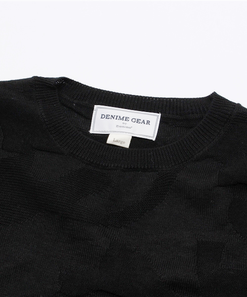 Denime（ドゥニーム）の「シャドーカモJQDニット（ニット/セーター・メンズ・ブラック/ライトグレー/ネイビー・LARGE/MEDIUM/X-LARGE）」の12枚目の写真