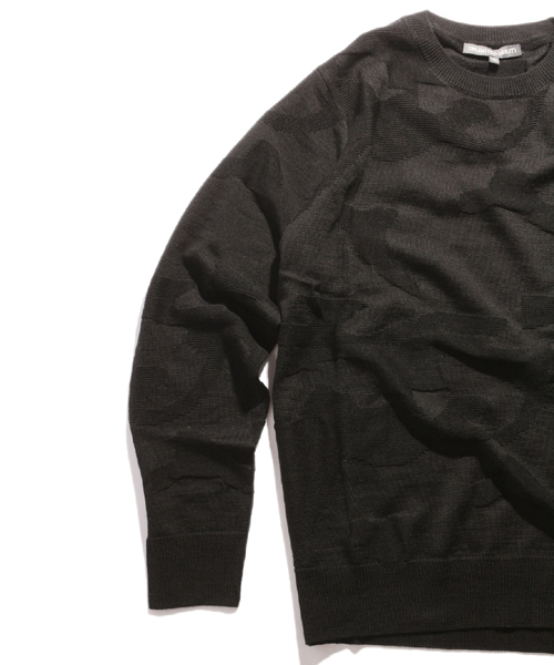 Denime（ドゥニーム）の「シャドーカモJQDニット（ニット/セーター・メンズ・ブラック/ライトグレー/ネイビー・LARGE/MEDIUM/X-LARGE）」の7枚目の写真