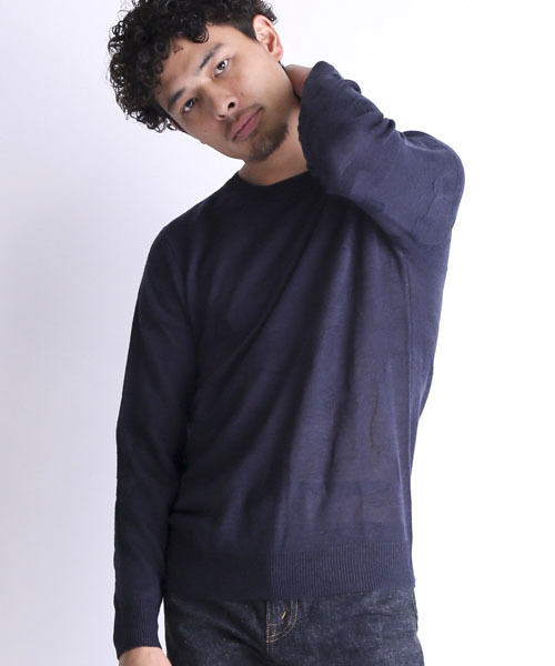 Denime（ドゥニーム）の「シャドーカモJQDニット（ニット/セーター・メンズ・ブラック/ライトグレー/ネイビー・LARGE/MEDIUM/X-LARGE）」の15枚目の写真