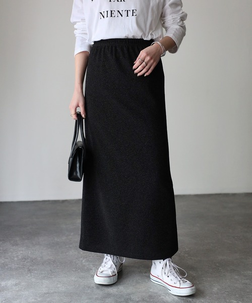 Riberry(リベリー)の「ラメタイトスカート(スカート・レディース・ブラック×シルバー/シルバー/ブラック・FREE)」の4枚目の写真