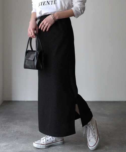 Riberry(リベリー)の「ラメタイトスカート(スカート・レディース・ブラック×シルバー/シルバー/ブラック・FREE)」の5枚目の写真