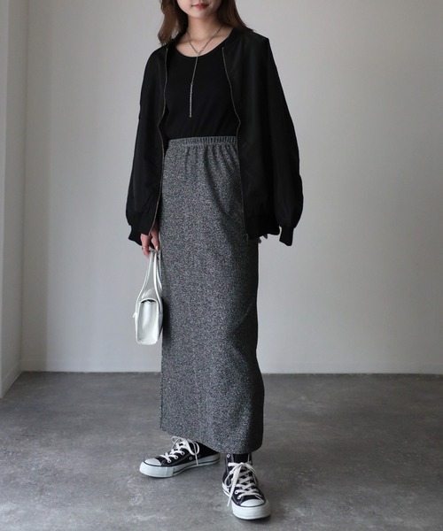 Riberry(リベリー)の「ラメタイトスカート(スカート・レディース・ブラック×シルバー/シルバー/ブラック・FREE)」の17枚目の写真