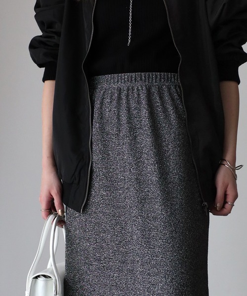 Riberry(リベリー)の「ラメタイトスカート(スカート・レディース・ブラック×シルバー/シルバー/ブラック・FREE)」の15枚目の写真