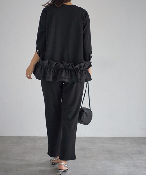 each（イーチ）の「袖パール付き裾フリルプルオーバー（シャツ/ブラウス・レディース・ベージュ/ホワイト/ブラック・FREE）」の20枚目の写真