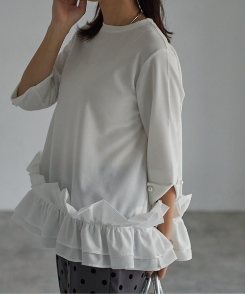 maronenonfee ポイントフリルニット MARONENONFEE/マーロンエノンフィ