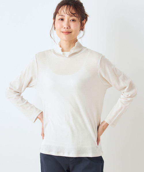 DECOY SINCE 1981(デコイシンスイチキュウハチイチ)の「シアープルオーバー(Tシャツ/カットソー・レディース・グレー/ホワイト・LL/M/L)」の2枚目の写真