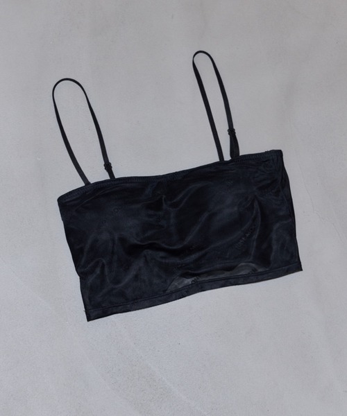 josemoon SHEER MONOGRAM BARE TOP