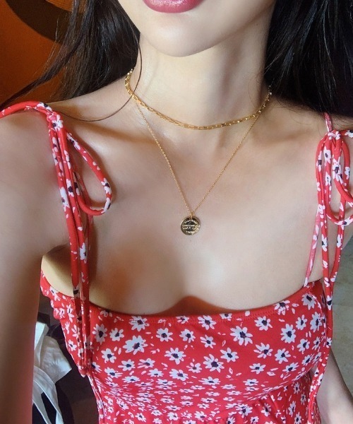 gossip！ロサンゼルス（ゴシップロサンゼルス）の「キャミソールワンピ風スイムウェア（水着・レディース・ブラック/レッド・M/L）」の14枚目の写真