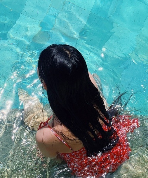 gossip！ロサンゼルス（ゴシップロサンゼルス）の「キャミソールワンピ風スイムウェア（水着・レディース・ブラック/レッド・M/L）」の19枚目の写真