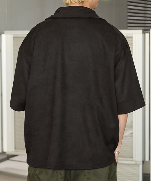 Anchor Smith(アンカー スミス)の「ハーフジップ ビッグカラー 半袖ブラッシュドプルオーバー(Tシャツ/カットソー・メンズ・ダークグリーン/グレイッシュベージュ/ベージュ/ライトグレー/アイボリー/ブラック/グレイッシュブルー/ダークグレー・M/L)」の13枚目の写真