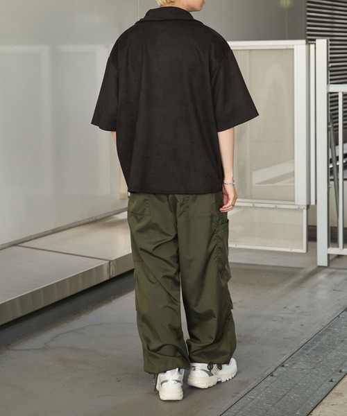 Anchor Smith(アンカー スミス)の「ハーフジップ ビッグカラー 半袖ブラッシュドプルオーバー(Tシャツ/カットソー・メンズ・ダークグリーン/グレイッシュベージュ/ベージュ/ライトグレー/アイボリー/ブラック/グレイッシュブルー/ダークグレー・M/L)」の17枚目の写真
