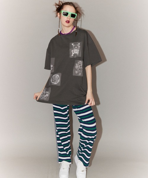 Candy Stripper（キャンディストリッパー）の「FREAK FRIENDS PATCH Tシャツ（Tシャツ/カットソー・レディース・ブラック/チャコール・2）」の4枚目の写真
