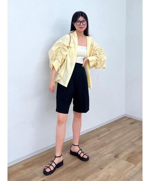 FREE'S MART（フリーズマート）の「◆麻調合繊ハーフパンツ（その他パンツ・レディース・ブラック/ベージュ・MEDIUM/SMALL）」の19枚目の写真