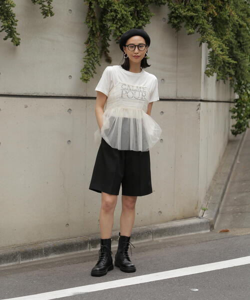 FREE'S MART（フリーズマート）の「◆麻調合繊ハーフパンツ（その他パンツ・レディース・ブラック/ベージュ・MEDIUM/SMALL）」の8枚目の写真