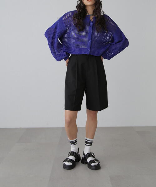 FREE'S MART（フリーズマート）の「◆麻調合繊ハーフパンツ（その他パンツ・レディース・ブラック/ベージュ・MEDIUM/SMALL）」の9枚目の写真