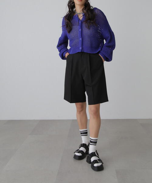 FREE'S MART（フリーズマート）の「◆麻調合繊ハーフパンツ（その他パンツ・レディース・ブラック/ベージュ・MEDIUM/SMALL）」の10枚目の写真