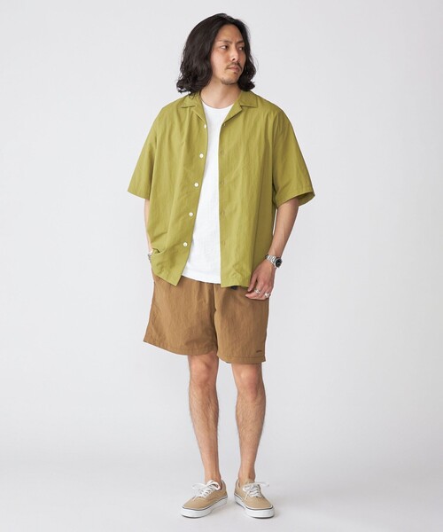 セール】SHIPS: ナイロン ステッチ オープンカラー シャツ（シャツ