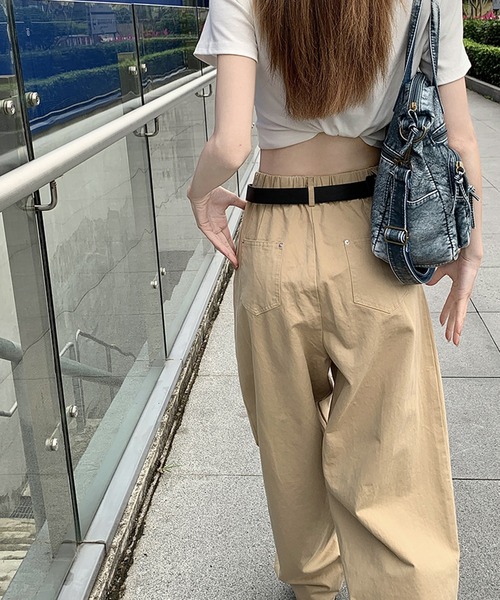 HOOK(フック)の「【HOOK】for girls カーゴポケットワイドパンツ(カーゴパンツ・レディース・ブラック/ベージュ/ピンク/ホワイト・L/M/S)」の11枚目の写真