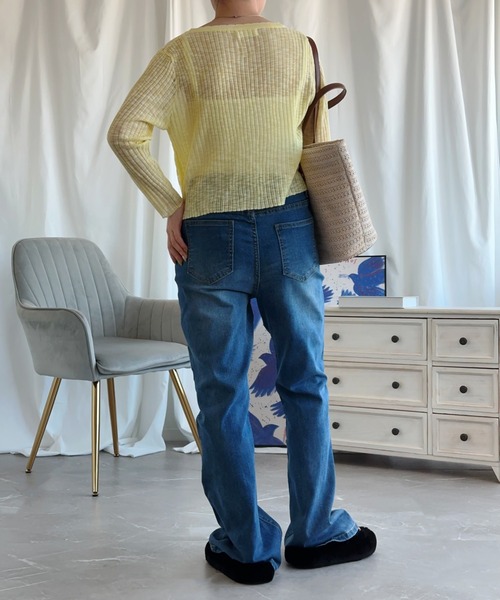 aimoha(アイモハ)の「マイクロフレアージーンズ【Aimoha】(デニムパンツ・レディース・ライトブルー/ブルー・X-SMALL/SMALL/LARGE/X-LARGE/MEDIUM)」の15枚目の写真