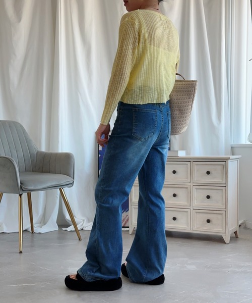 aimoha(アイモハ)の「マイクロフレアージーンズ【Aimoha】(デニムパンツ・レディース・ライトブルー/ブルー・X-SMALL/SMALL/LARGE/X-LARGE/MEDIUM)」の16枚目の写真