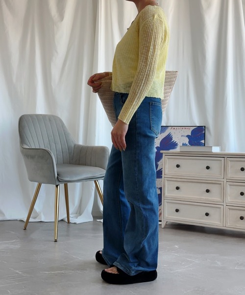aimoha(アイモハ)の「マイクロフレアージーンズ【Aimoha】(デニムパンツ・レディース・ライトブルー/ブルー・X-SMALL/SMALL/LARGE/X-LARGE/MEDIUM)」の17枚目の写真