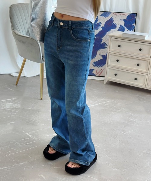aimoha(アイモハ)の「マイクロフレアージーンズ【Aimoha】(デニムパンツ・レディース・ライトブルー/ブルー・X-SMALL/SMALL/LARGE/X-LARGE/MEDIUM)」の18枚目の写真