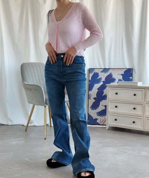 aimoha(アイモハ)の「マイクロフレアージーンズ【Aimoha】(デニムパンツ・レディース・ライトブルー/ブルー・X-SMALL/SMALL/LARGE/X-LARGE/MEDIUM)」の20枚目の写真