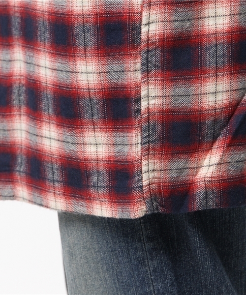 WEGO(ウィゴー)の「WEGO/オンブレチェックガウン(シャツ/ブラウス・メンズ・ブラック系その他/レッド系その他/その他1・LARGE/MEDIUM)」の12枚目の写真