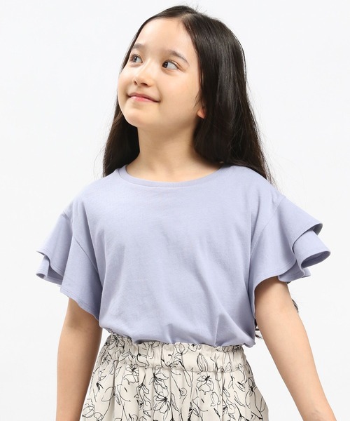 GLOBAL WORK Smile Seed Store(グローバルワーク スマイルシードストア)の「コットン袖フリルプルオーバー半袖/キッズ/984037(Tシャツ/カットソー・キッズ・サックスブルー/アイボリー/ブラック/グレー・130cm/150cm/140cm/110cm/120cm/100cm)」の4枚目の写真
