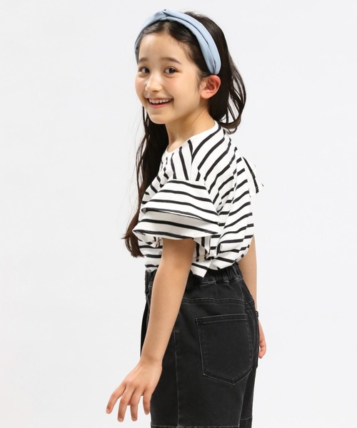 GLOBAL WORK Smile Seed Store(グローバルワーク スマイルシードストア)の「コットン袖フリルプルオーバー半袖/キッズ/984037(Tシャツ/カットソー・キッズ・サックスブルー/アイボリー/ブラック/グレー・130cm/150cm/140cm/110cm/120cm/100cm)」の21枚目の写真