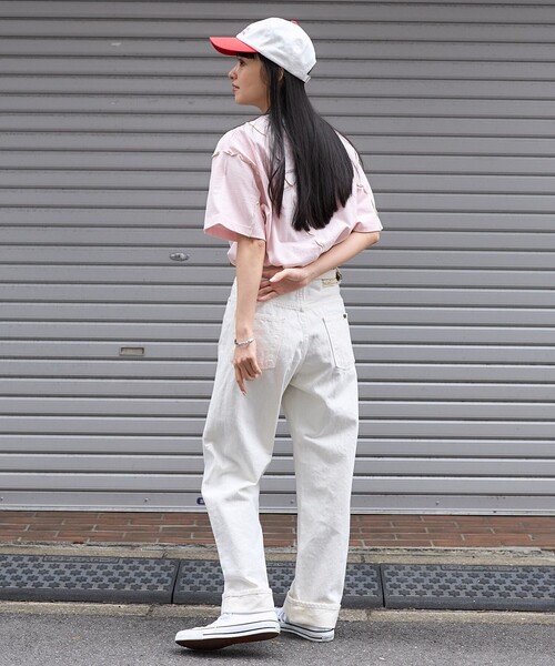 FREAK'S STORE(フリークスストア)の「配色ロゴメローTシャツ(Tシャツ/カットソー・レディース・ライトグレー/オフホワイト/ピンク/チャコール・フリ-)」の13枚目の写真